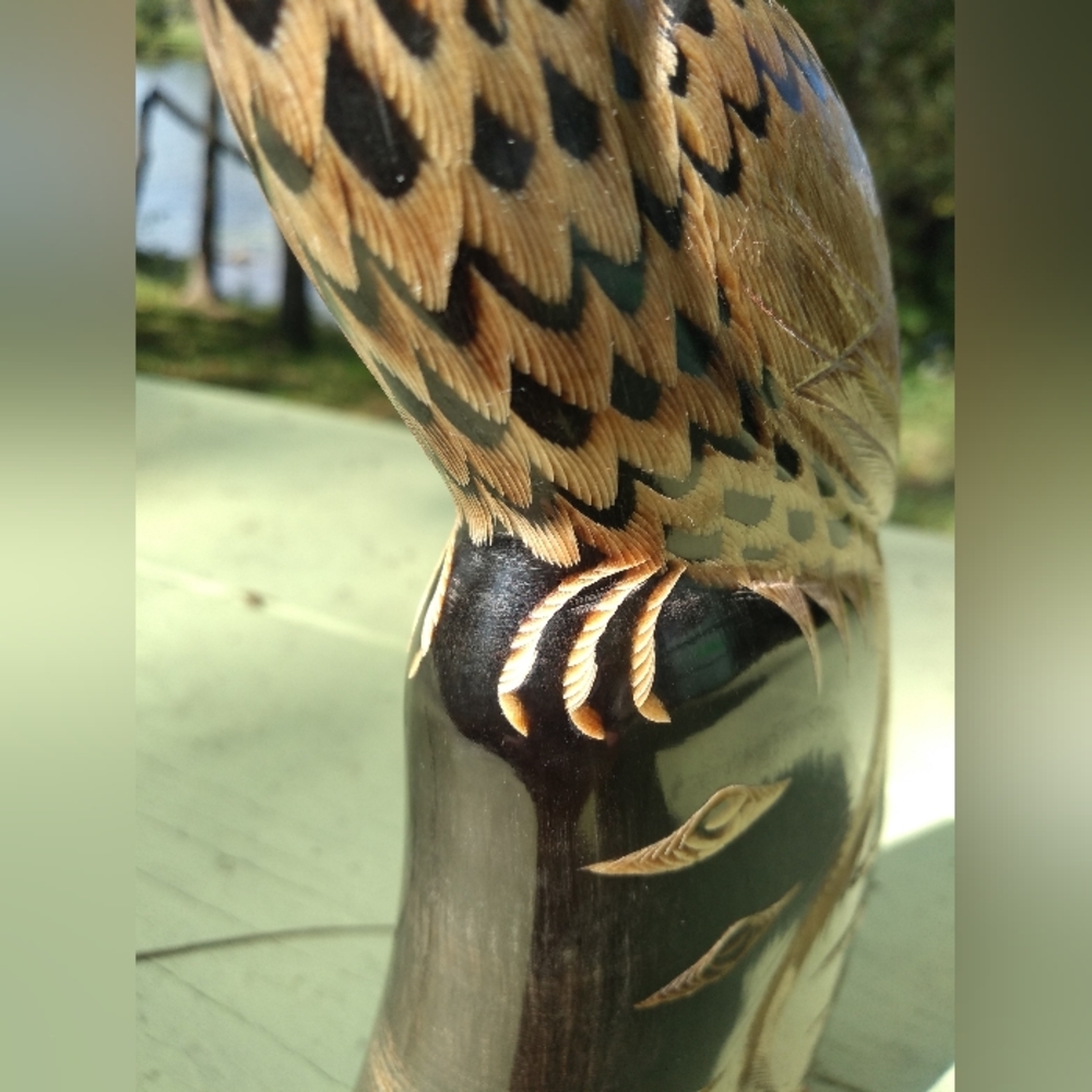 Detailed Quetzal Statue, Carved from Horn, Bangkok, Thailand, Bird, Peac… - Picture 8 of 12